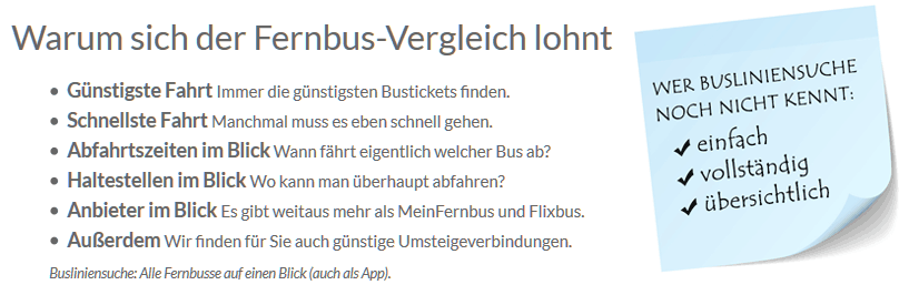 Warum sich der Fernbus-Vergleich lohnt